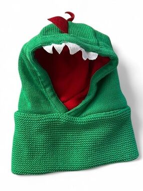 Zoocchini green knit Kids Dino balaclava